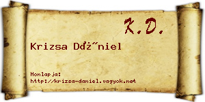 Krizsa Dániel névjegykártya